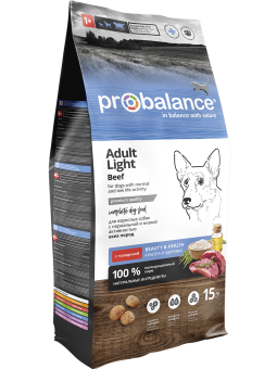 Сухой корм для собак Probalance Adult Light, контроль веса, с говядиной, 15кг